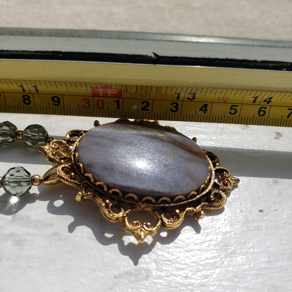 Gorgeous handmade agate and crystal necklace
